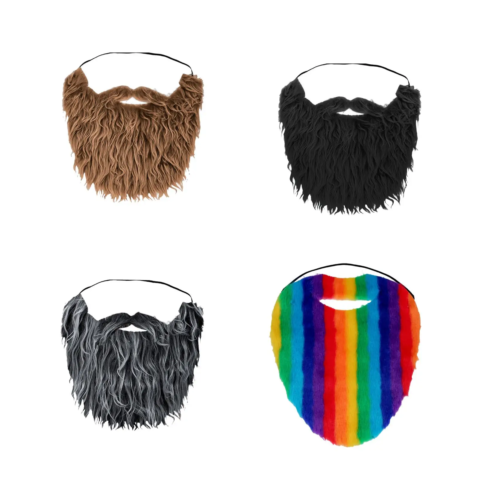 Halloween Beard Funny Multipurpose Facial Hair Accessories Fake Mustache for Male Men Adults and Teens Makeup Masquerade