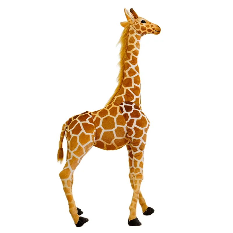 Jirafa gigante de la vida Real para niños, juguetes de peluche de alta calidad, muñecas de animales suaves, regalo de cumpleaños para bebés, decoración de la habitación, 50-120cm