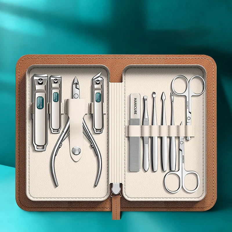 

9/11PCS Anti-Splash Stainless Steel Nail Clipper Set German Style Manicure Kit for Ingrown Toenails & Dead Skin