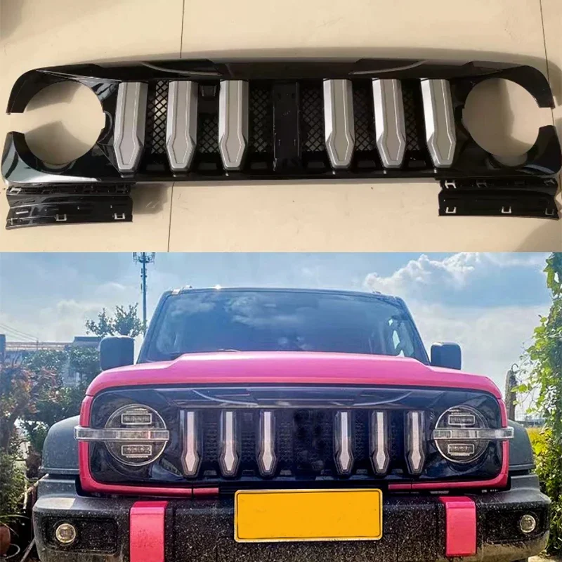 New！ Fit for Tank 300 Challenger Grille Front Face Streamer Water Steering with Light Grille Decorative Accessories Easy Install