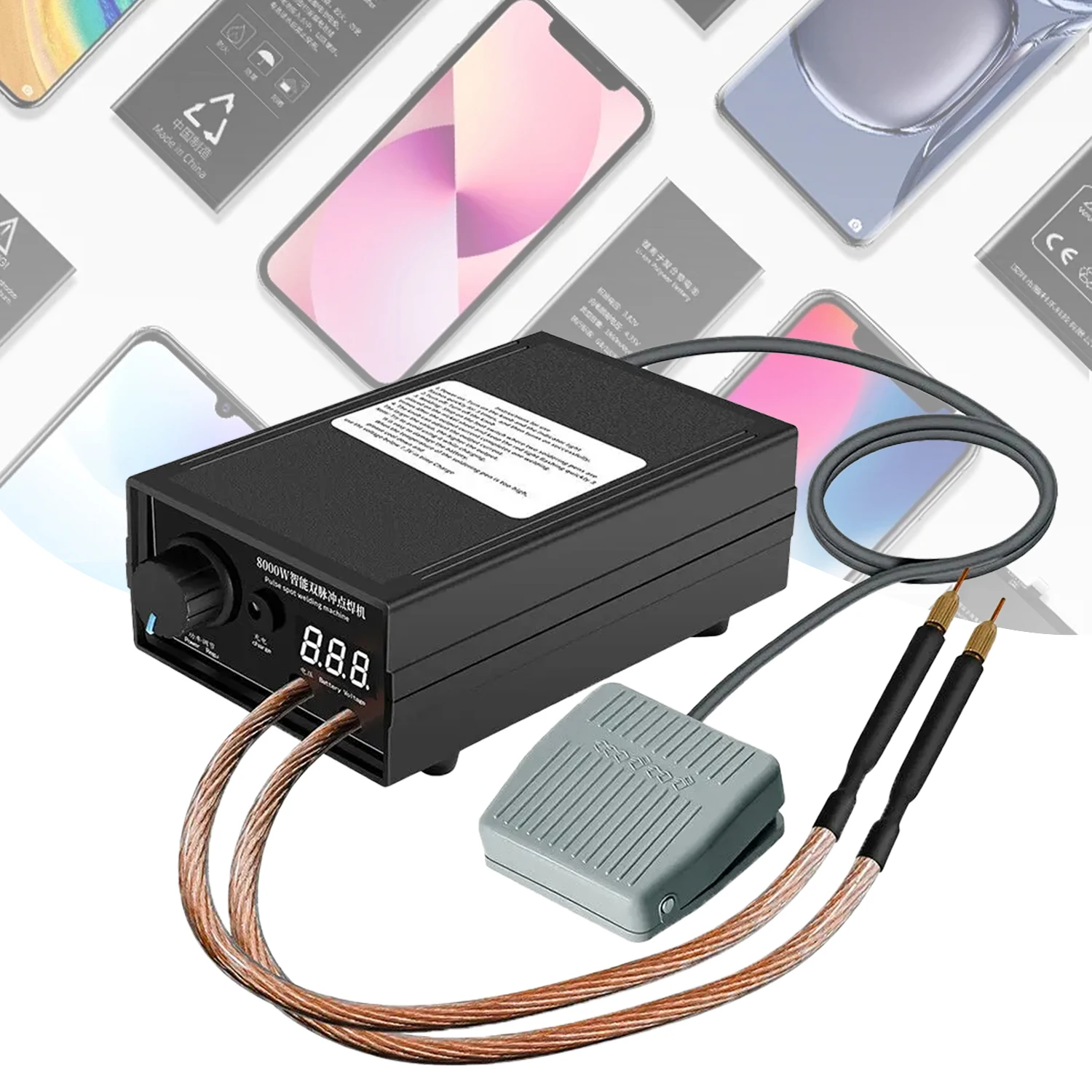 NEW 8000W Battery Pack Welding Portable Spot Welding Machine Pen Rechargeable Lithium Battery Spot Welding Machine Pedal Type