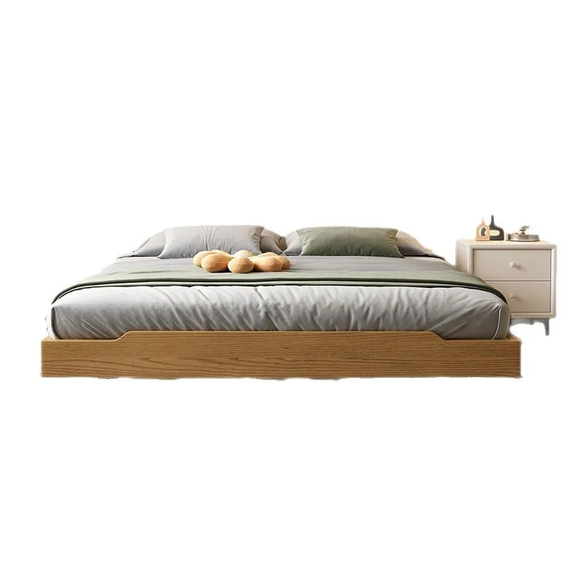 

Tatami suspended bed small apartment master bedroom second bedroom double bed silent solid wood bed