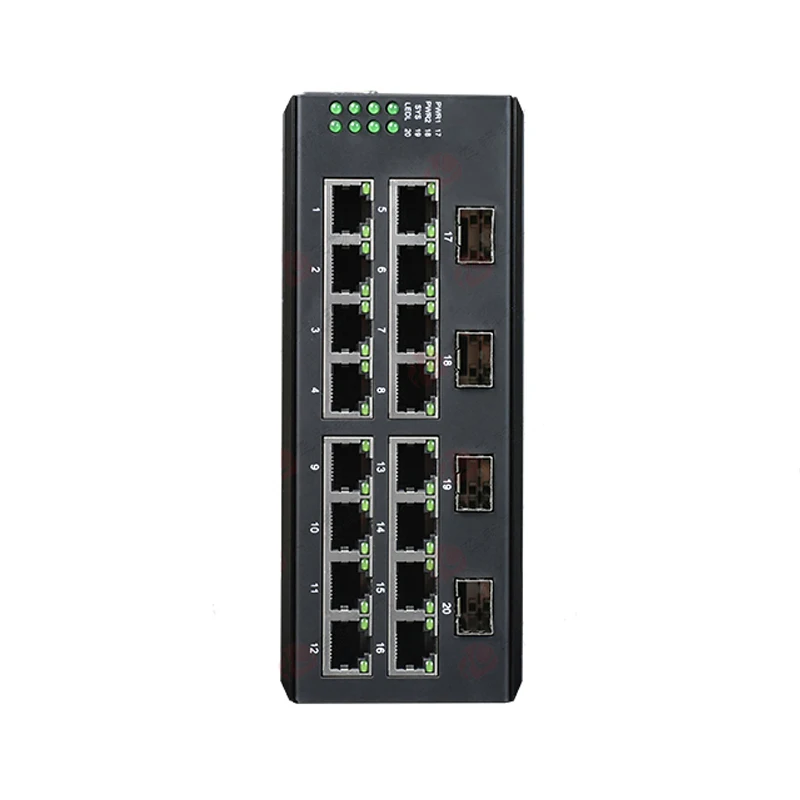 Din Rail Managed Gigabit Ethernet Switch L2 16 Port Industrial Switch With 4 SFP