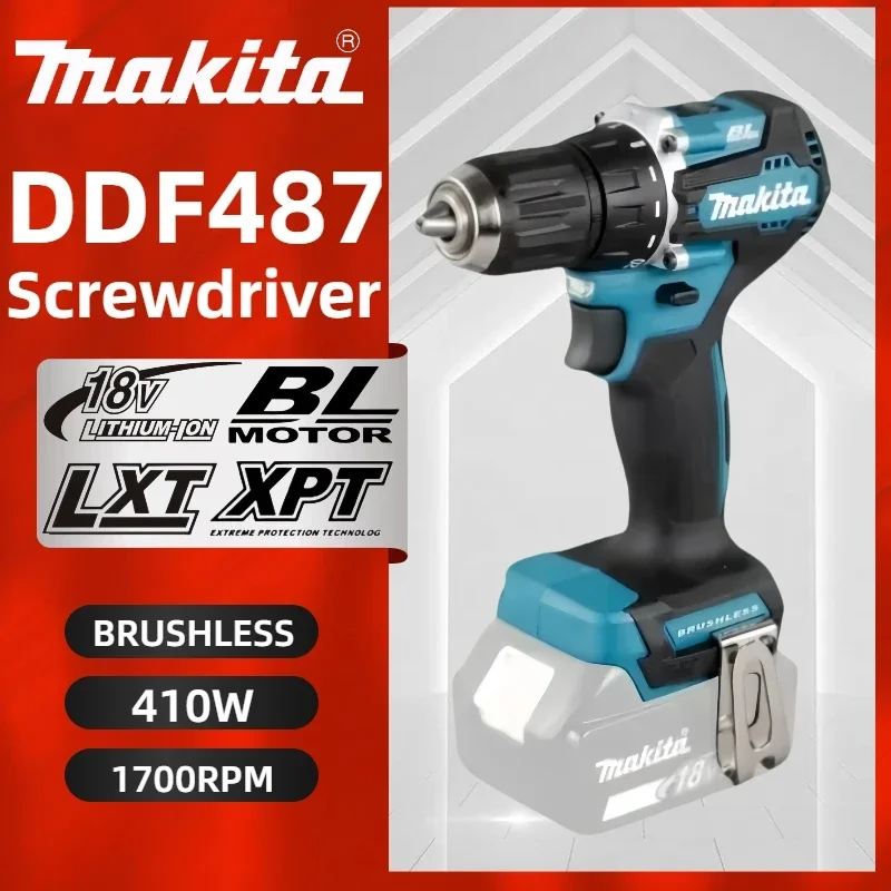 

Makita DDF487 Driver Drill LXT 18V Brushless Motor Compact Big Torque Lithium Battery Electric Screwdriver Cordless Power Tool