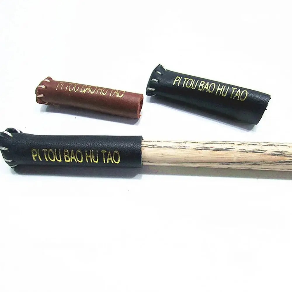 1Pcs Leather Snooker Cue Tip Cover Dustproof Practical Billiard Stick Protector Moistureproof Snooker Pool Pole Cover