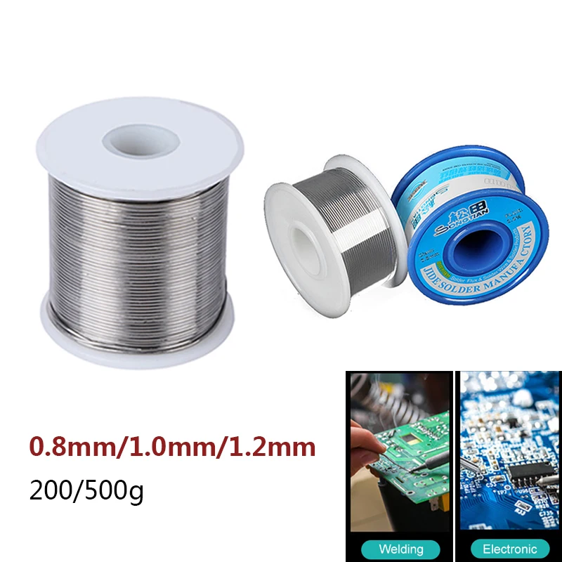 

200/500g Solder Wire 0.8/1/1.2mm No-clean FLUX 2.0% Rosin Core Welding Tin Soldering Iron Wire Reel BGA Soldering Tin