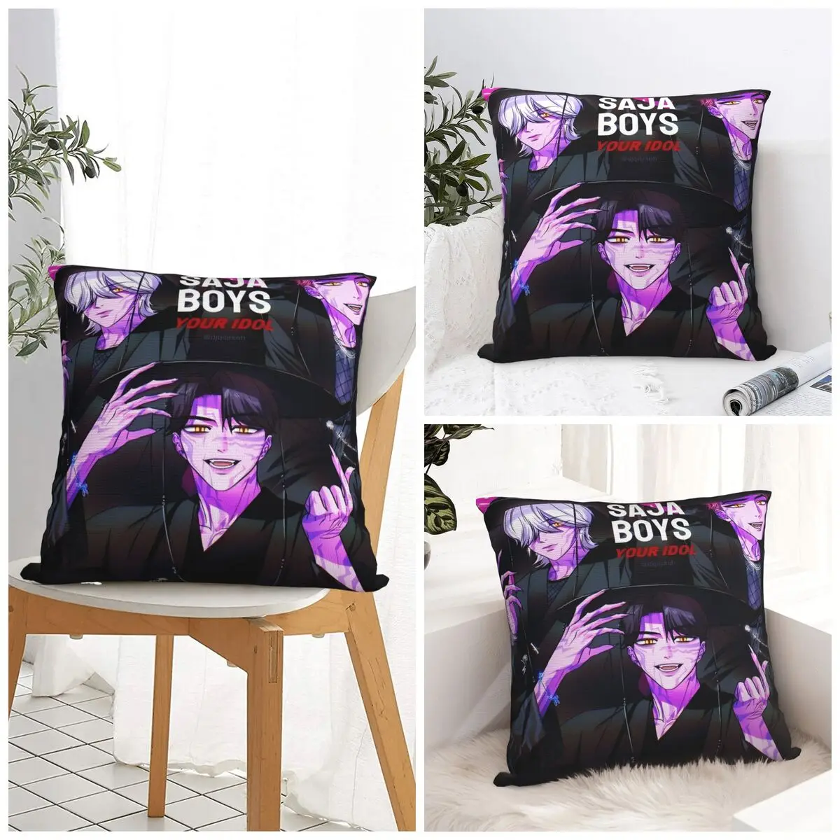 

Kpop Demon Hunter Pillow Case Cushion Cover Soft Graphic Pillow Cover Cute Funny Pillowcases For Chair Sofa Home Decoration