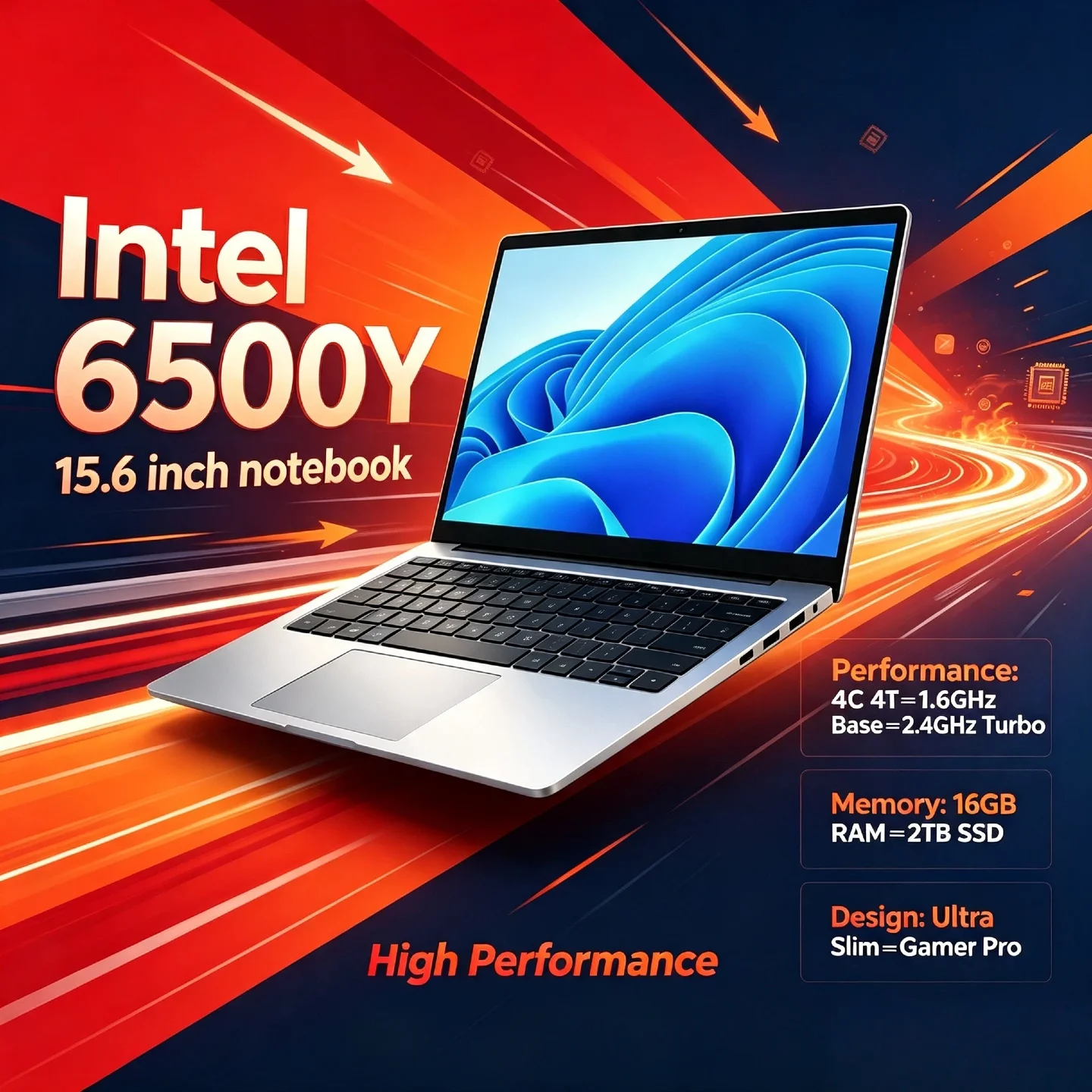 Intel Pentium Gold 6500Y 15.6 Inch Laptop 2C4T 32GB RAM 2TB SSD 5000mAh Fingerprint Backlit Gamer Office Max