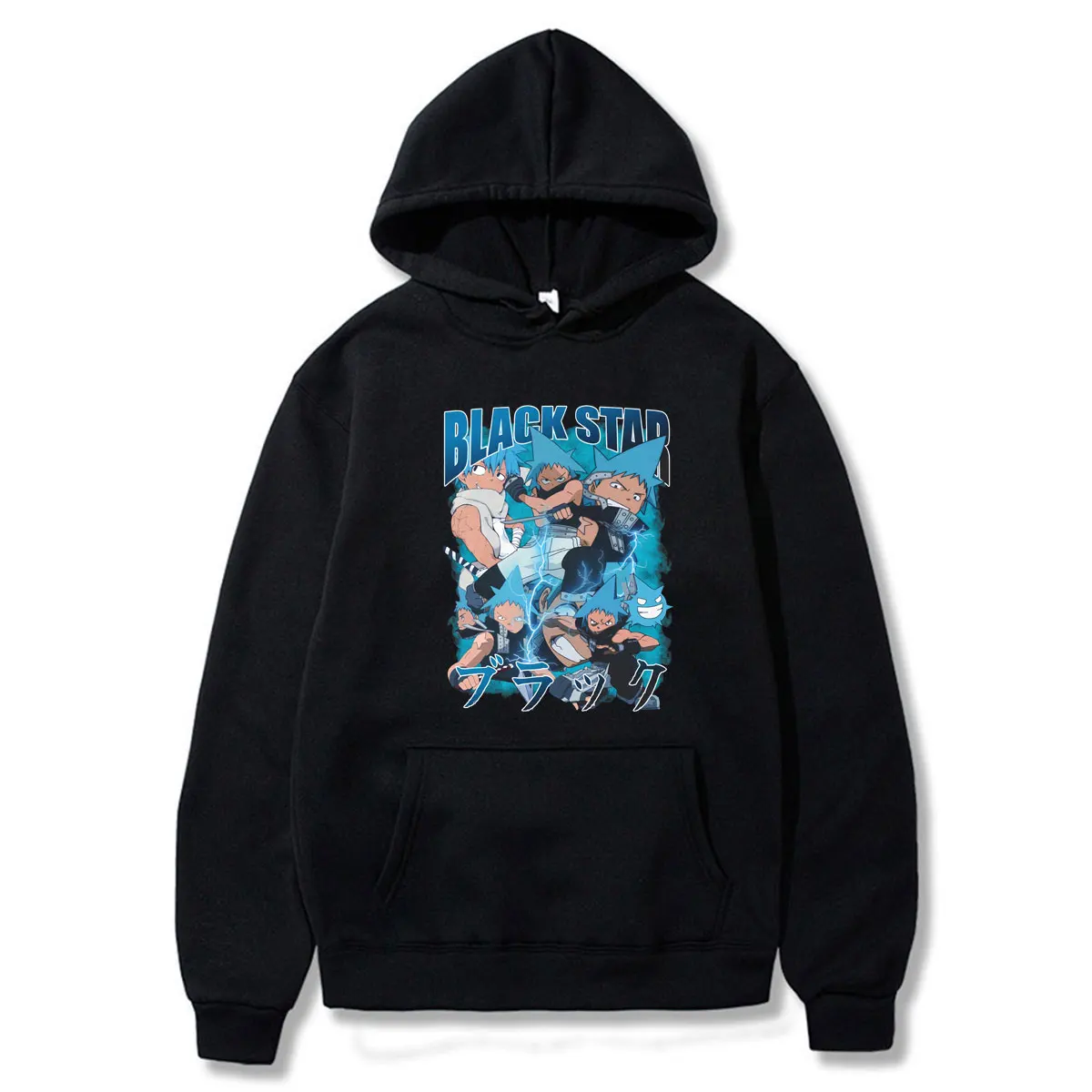 

Anime Soul Eater Black Star Graphic Print Men Women Funny Clothes Fashion Oversized Hoodies Winter Casual Long Sleeve Streetwear
