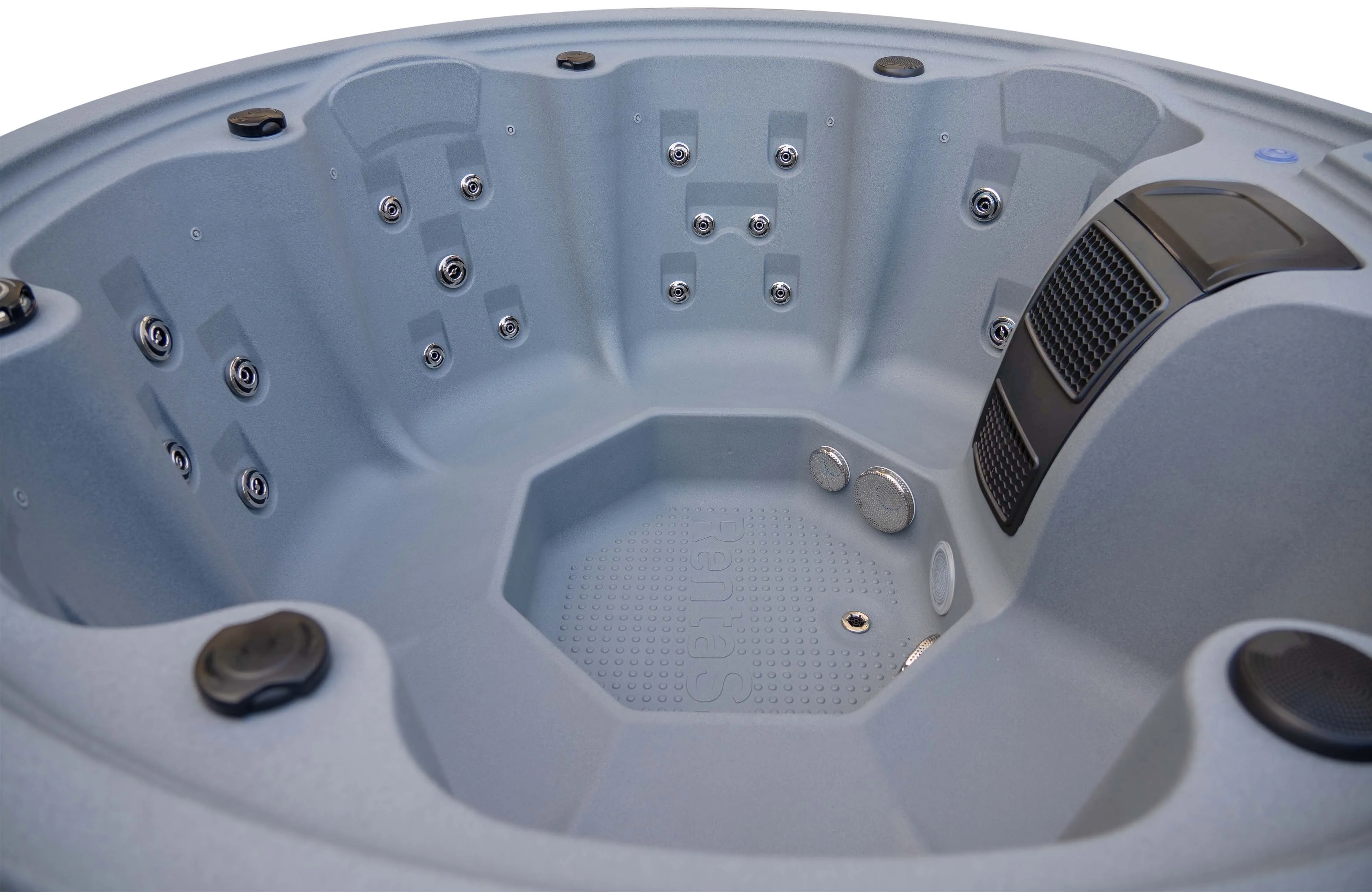 7 Person Hot Tub, Round Massage Spa, Roto Mold Outdoor Spa Tub, 2000x2000x780mm Freestanding Whirlpool, for Family Relaxation view 5