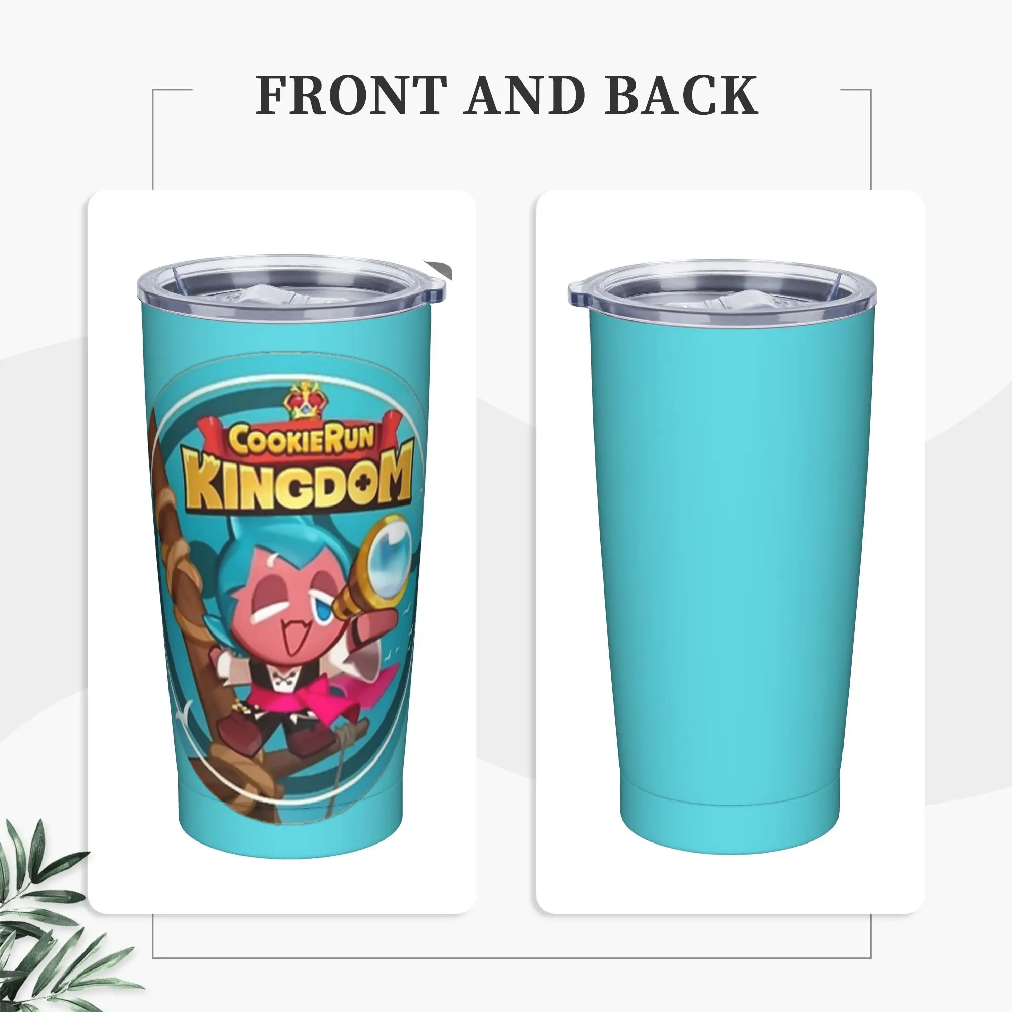 Cookie Run KingdomSorbet Shark Cookie Insulated Tumbler with Straws  Vacuum Coffee Mugs Double Wall  Bottle Cups, 20oz