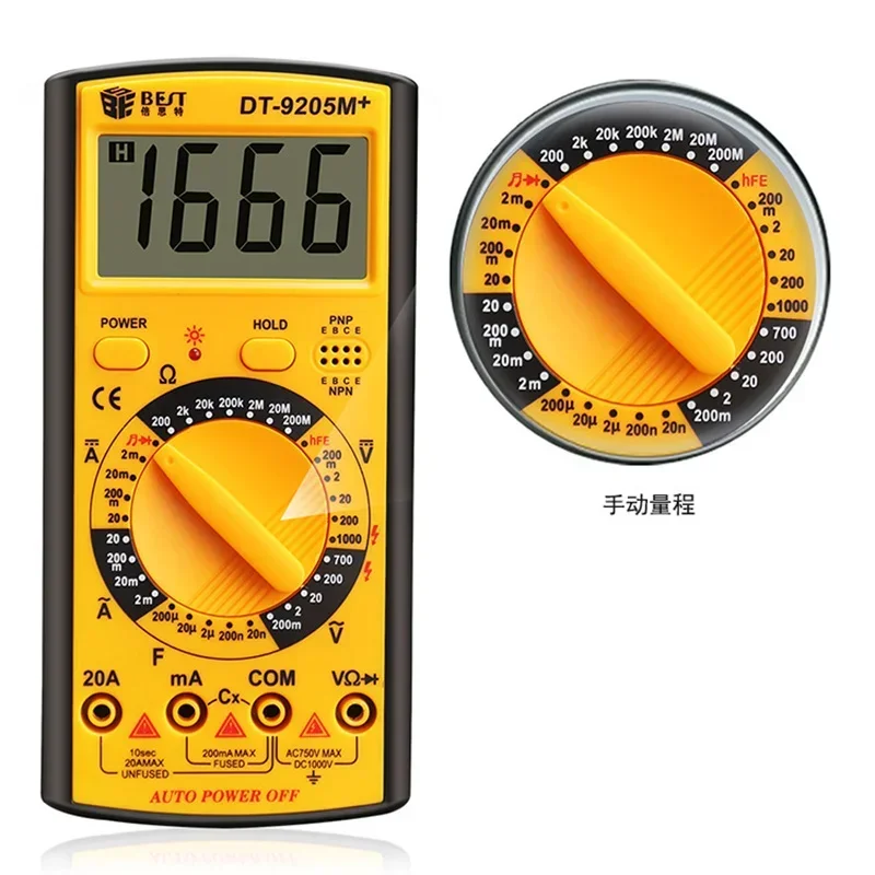 BEST 9205M+ LCD Digital Multimeter Voltmeter Ohmmeter Ammeter Tester With buzzer Tester Meter VS DT830B RM101 DT9205