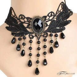 Hot Vintage Court Gothic Necklace Bridal Wedding Clavicle Chain Necklaces Hot Selling Multi Layer Crystal Lace Necklace