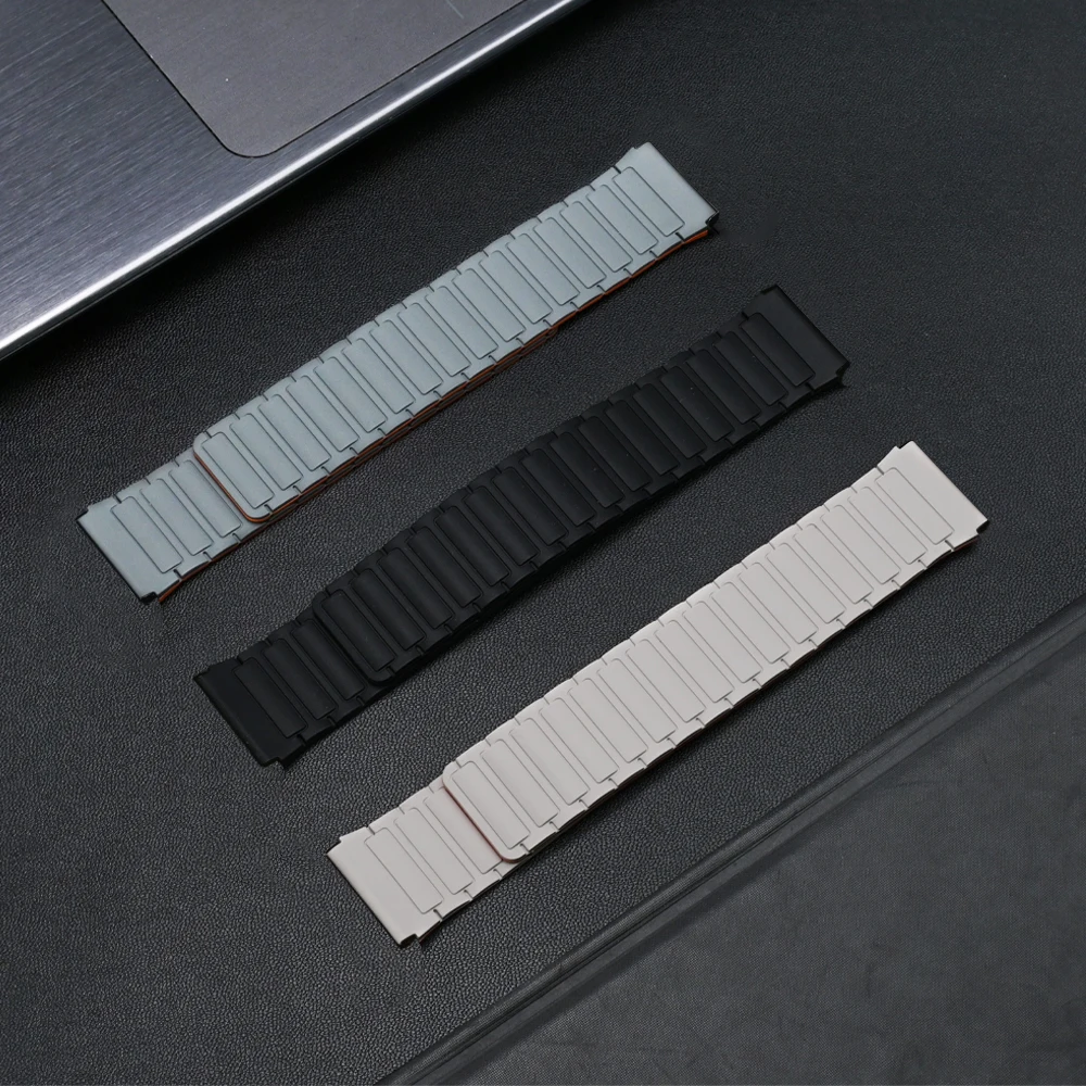 Men Magnetic Silicone Strap for OnePlus Watch 2/2R 46mm Smart Watch 22mm Soprts Band for Garmin Venu 3 45mm Forerunner 965 47mm