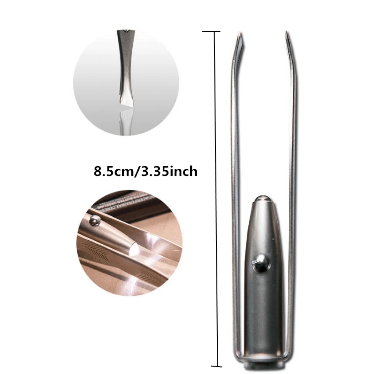 Portable Stainless Steel Smart Design Eyebrow Hair Remove Tweezer With LED Light Makeup Tool