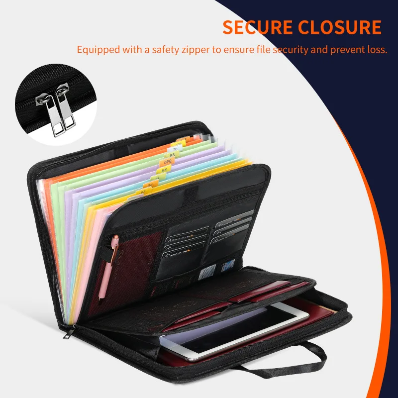 

Organ Bag Fireproof Document Bag 12 Compartment Pocket Fireproof Bill Organizer Folder Organisateur Budget