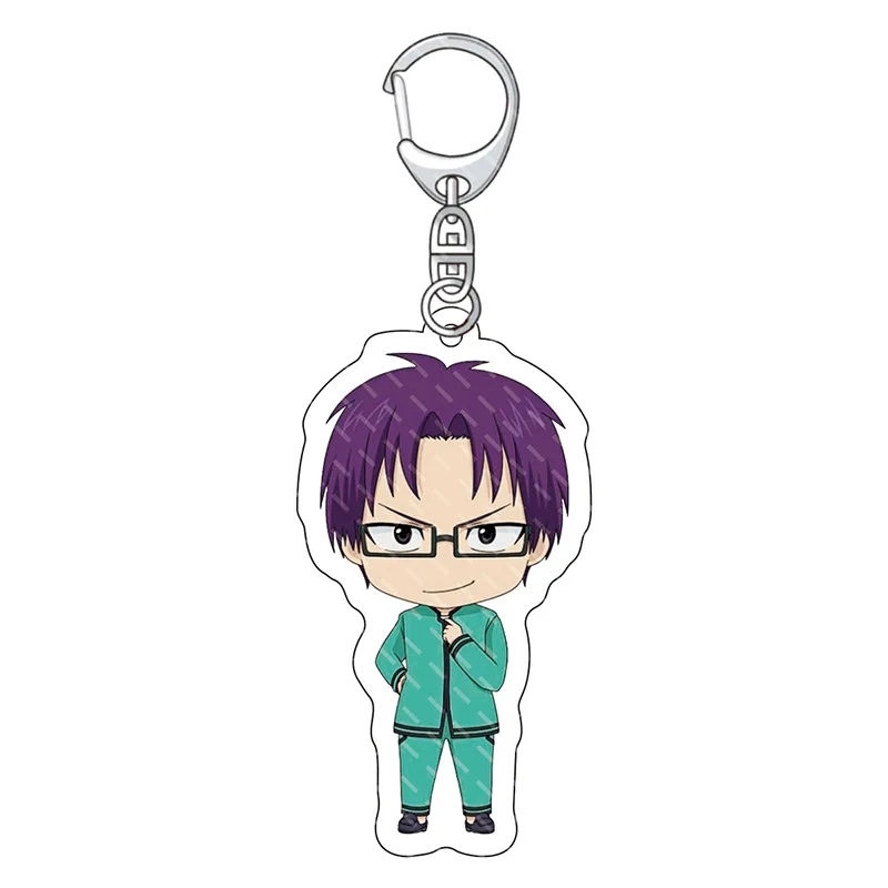 Anime Saiki K Acrylic Key Chains Cute Funny Figure Pendant Car Key Rings Bag Charm Backpack Hanging Ornament Party Favors Gift