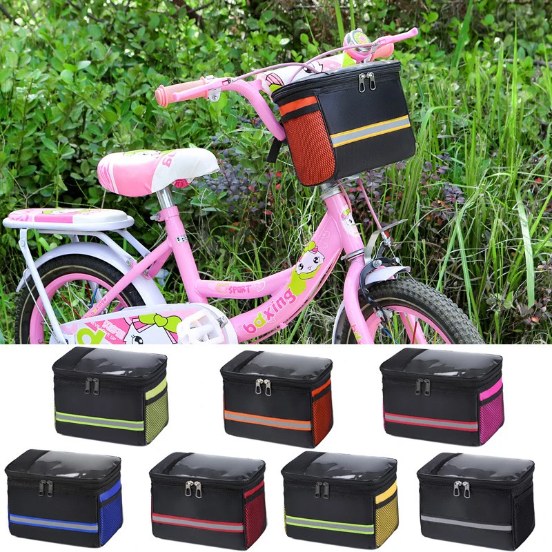 Bike Front Tube Bag Waterproof Reflective Strip Bicycle Handlebar Basket Pack Cycling Front Frame Pannier Bicycle Accessories