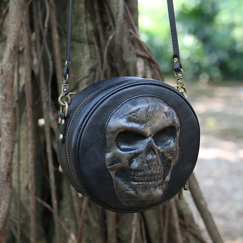 Skull Women Bag Crossbody Fashion Women's Bag Vegetable Tanned Cowhide Handmade Bag Women's Handbags