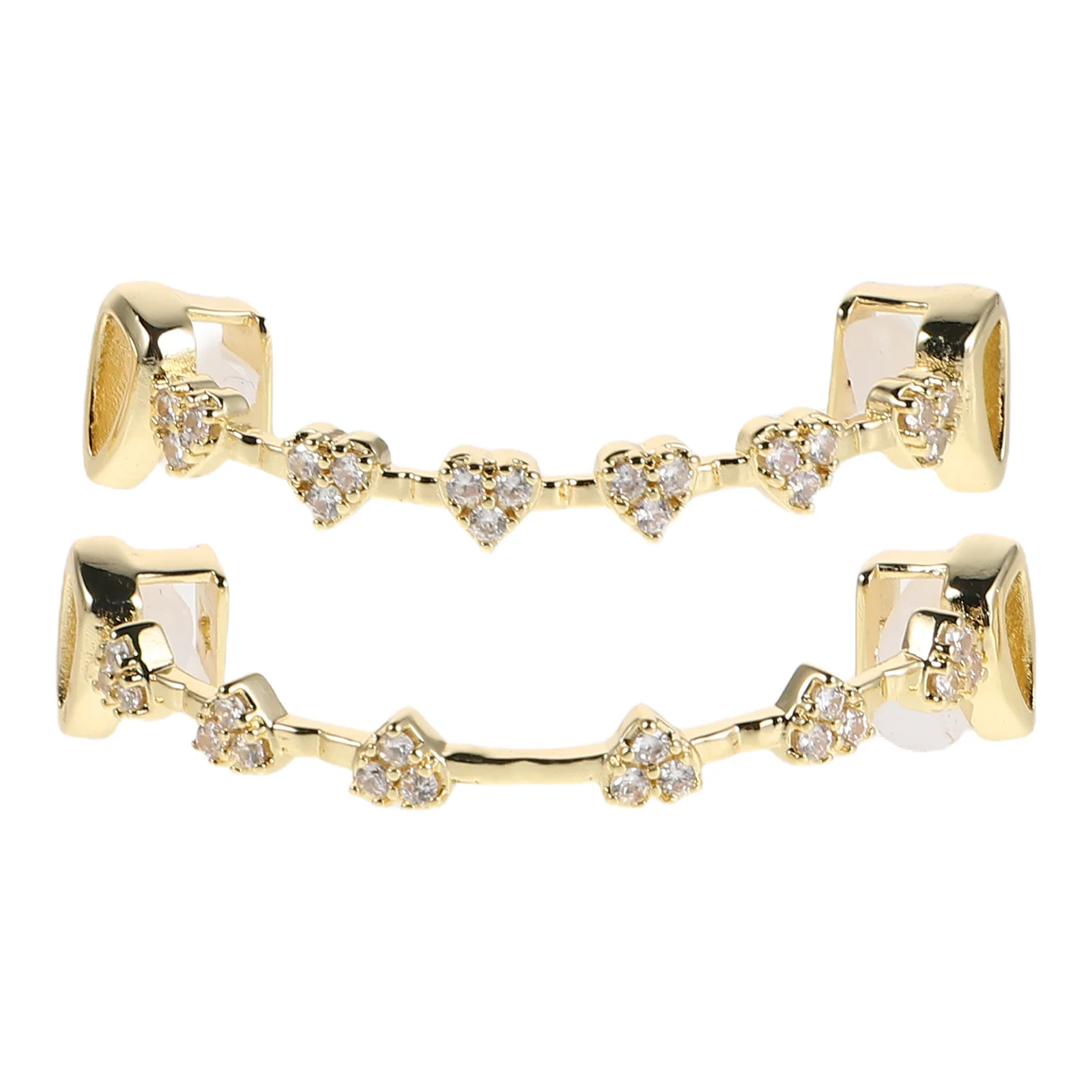 1Set Rhinestone Gold Plated Grill Teeth Fashion Hip Hop Mouth Accessory Party Costume Men Women Trendy Grill Teeth