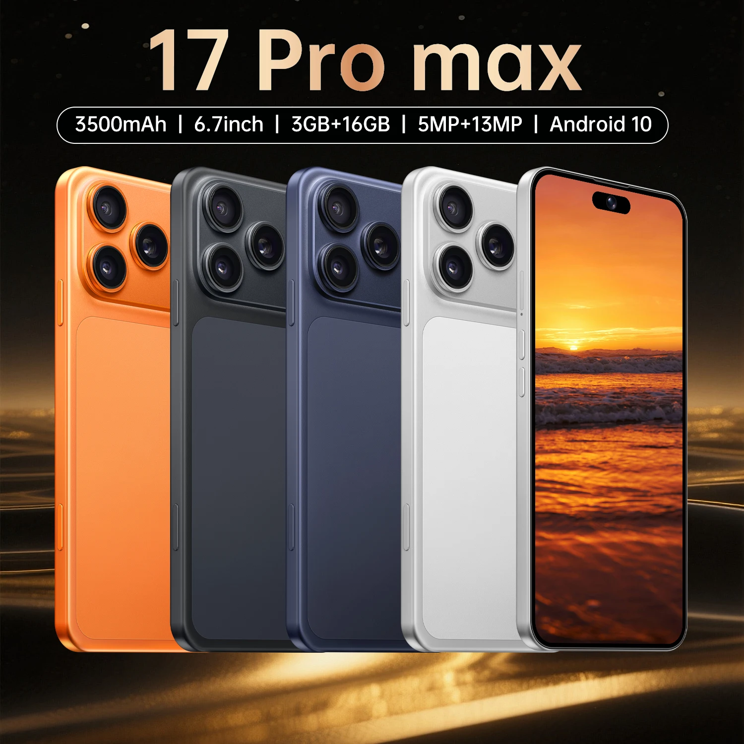 IVMI Smartphone 17Pro Max Android10.0 Dual SIM 6.7"Display 3GB RAM 16GB ROM WIFI Bluetooth Google Play Store 4G Mobile Phones