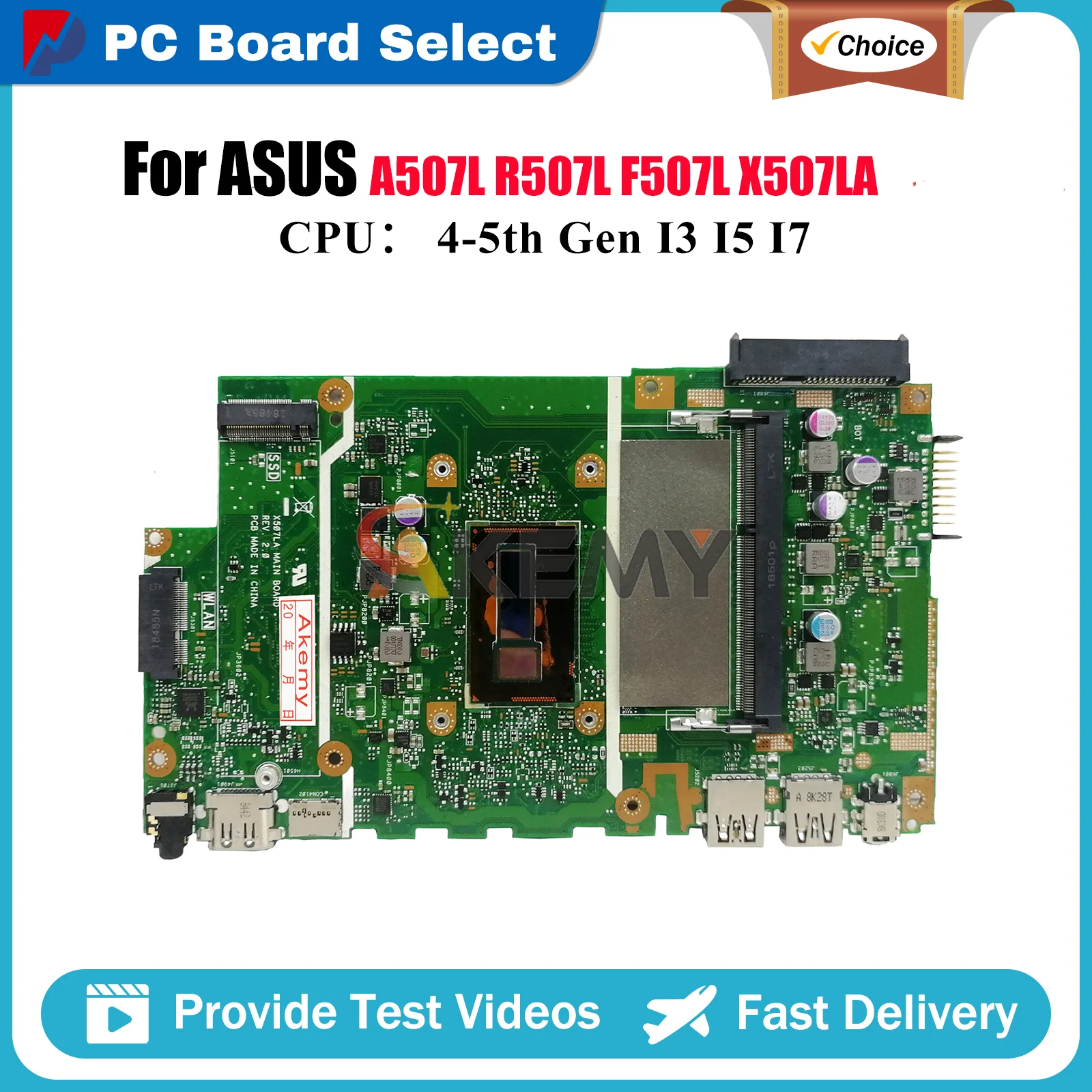 

X507LA Материнская плата для ноутбука ASUS VivoBook R507L X507LA A507L X507L F507L Материнская плата для ноутбука с процессором I3 I5 I7 в порядке быстрая доставка