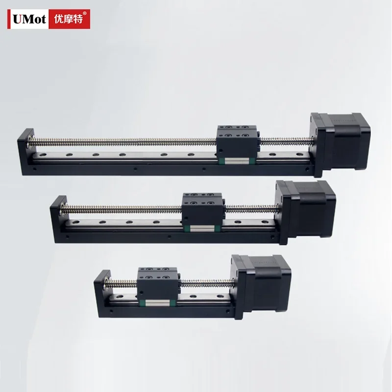 UMOT 30mm Width 300mm Stroke Micro Nema 11 65mN.m CNC Ball Screw Linear Motor Actuator Stage Module 2/4/8/12mm Lead Customized