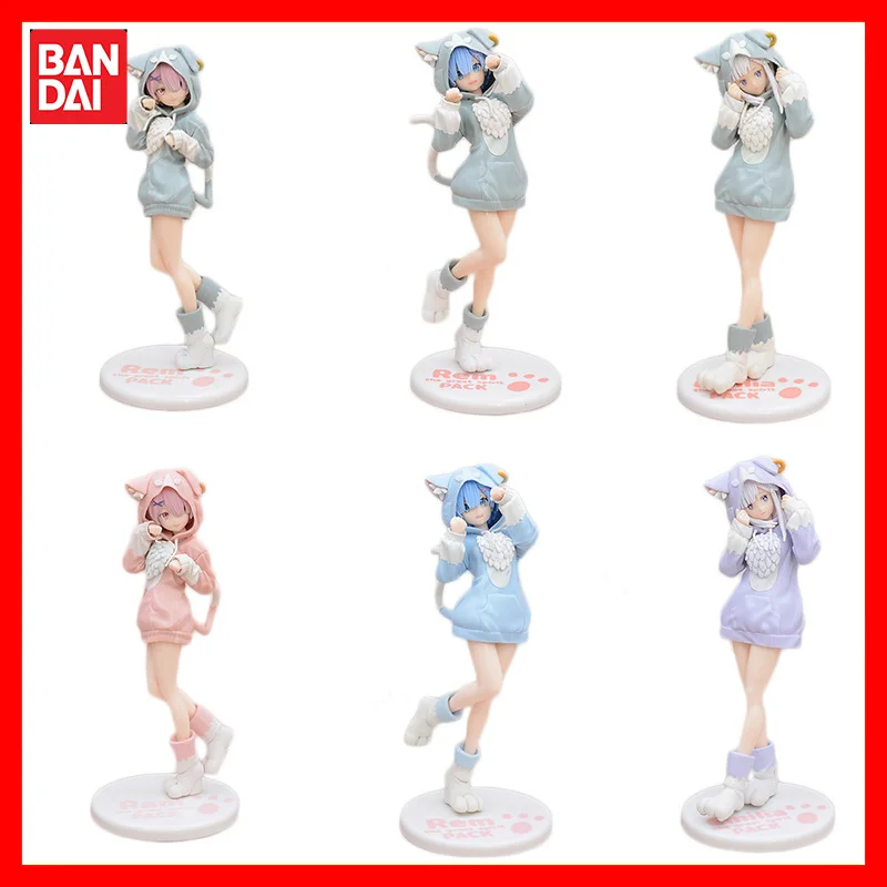 New 22cm Anime Re:Zero Kara Hajimeru Isekai Seikatsu Rem Figure Model Ram Puck Starting Dresses Pvc Emilia Collection Gift Toy