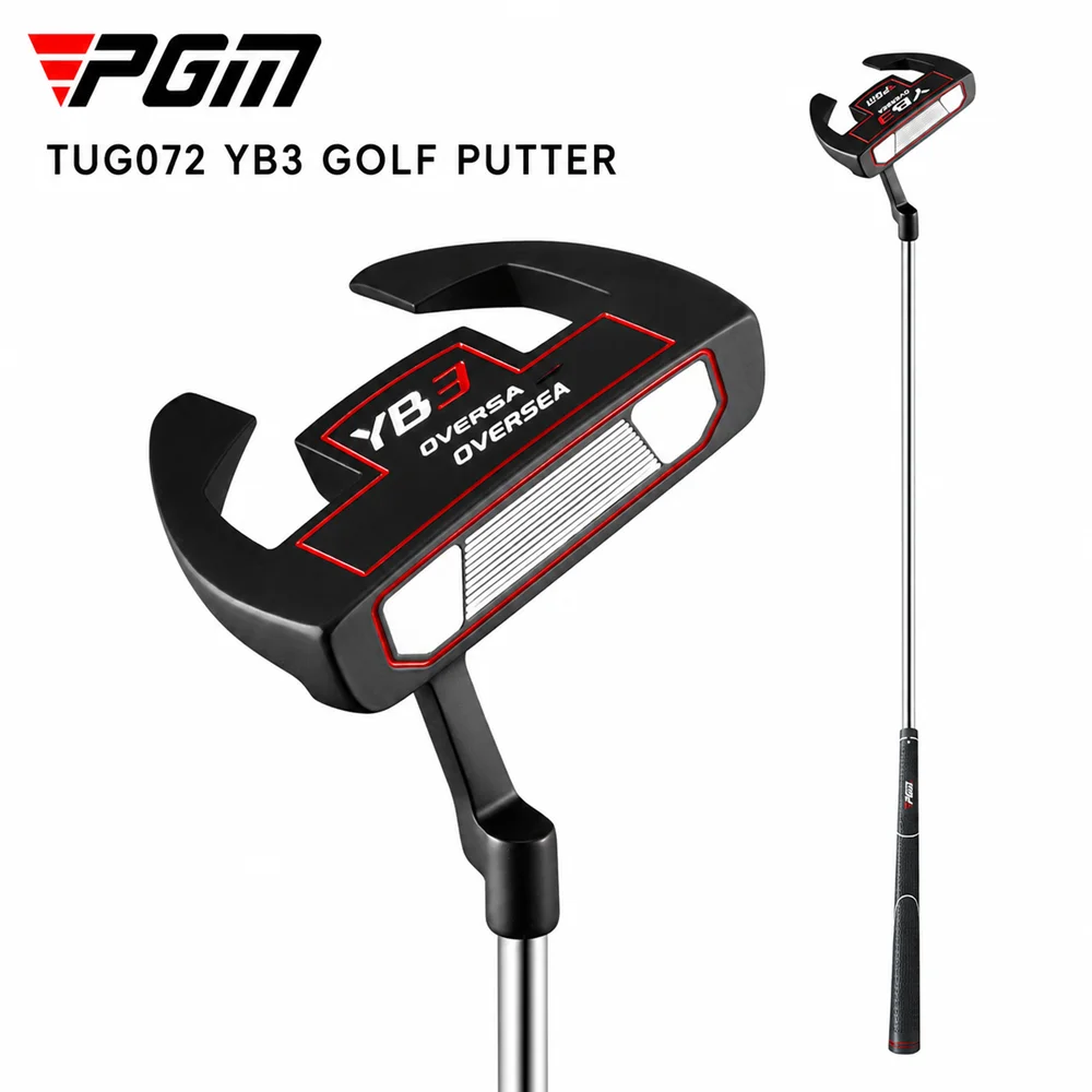 PGM TUG072 Men's Golf Putter 34 Inch Horn-Shaped Low CG Mallet with Alignment Line Left or Right Hand