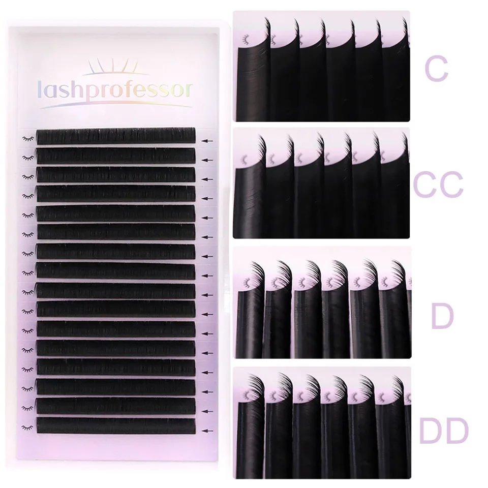 

Lashprofessor 16Rows Korea Eyelash Extensions Individual 5-20mm Faux Minks Russian Volume Lashes Matte Black Cashmere Eyelashes