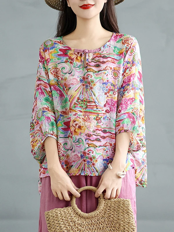 Faionable повседневная футболка с принтом и брюки-фонарики, комплект из двух предметов, круглый летний комплект свободного кроя Ne ort Sve для женщин