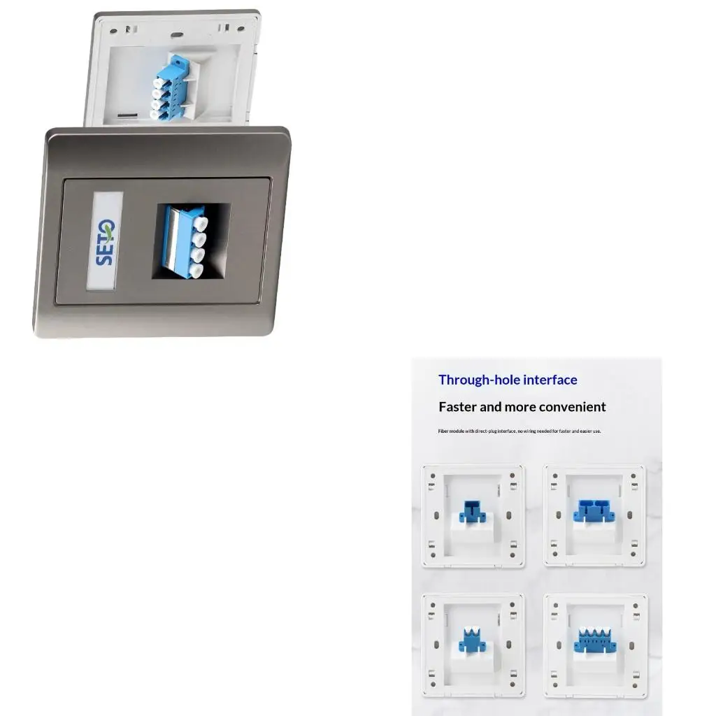 Dust Protected Fiber Opticals Outlet Plate For 86 Type Wall Mount Interfaces
