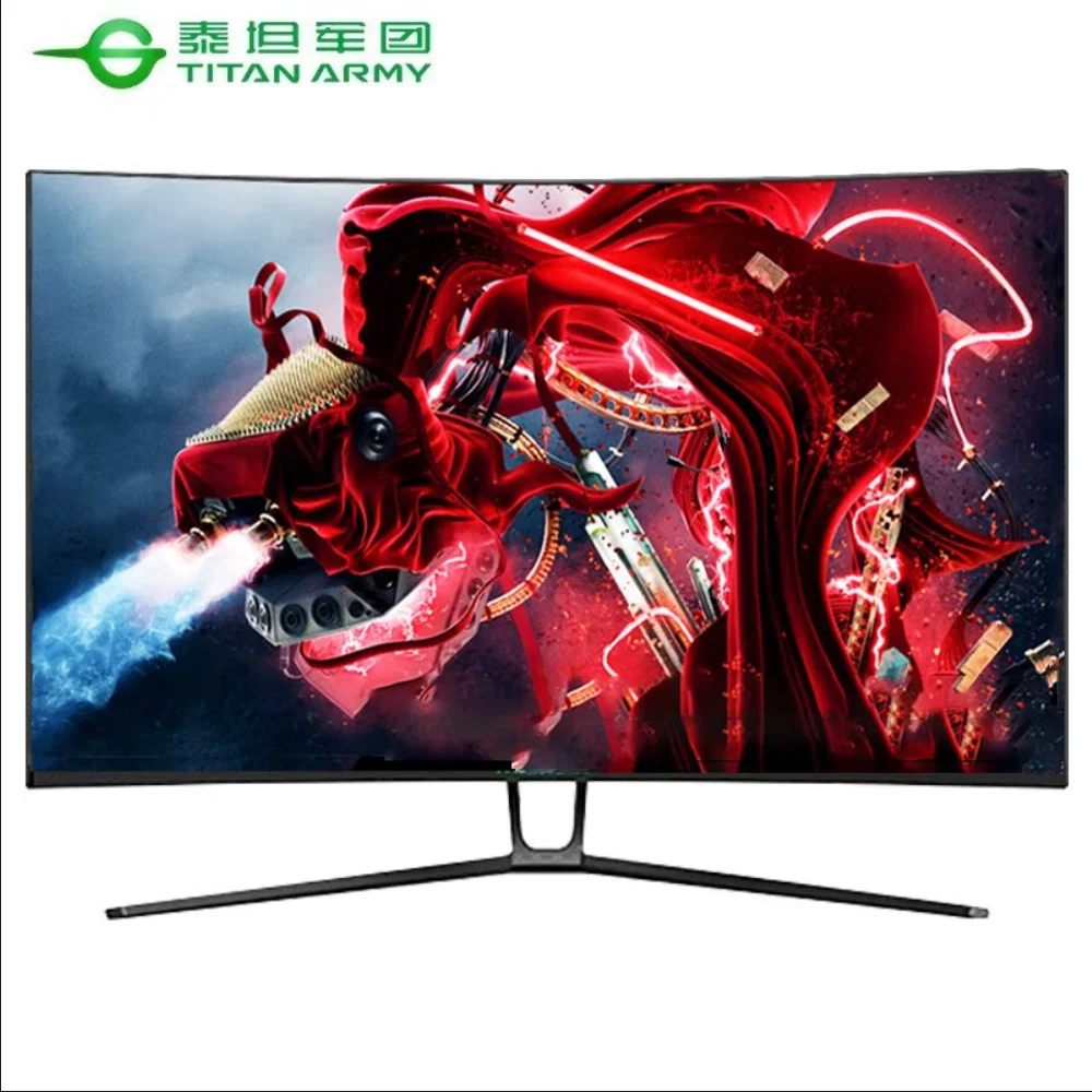 TITAN ARMY 32 inch 240Hz Refresh Rate Curved Gaming Monitor 1500R Diameter 1080P Resolution FreeSync Technology for Esports