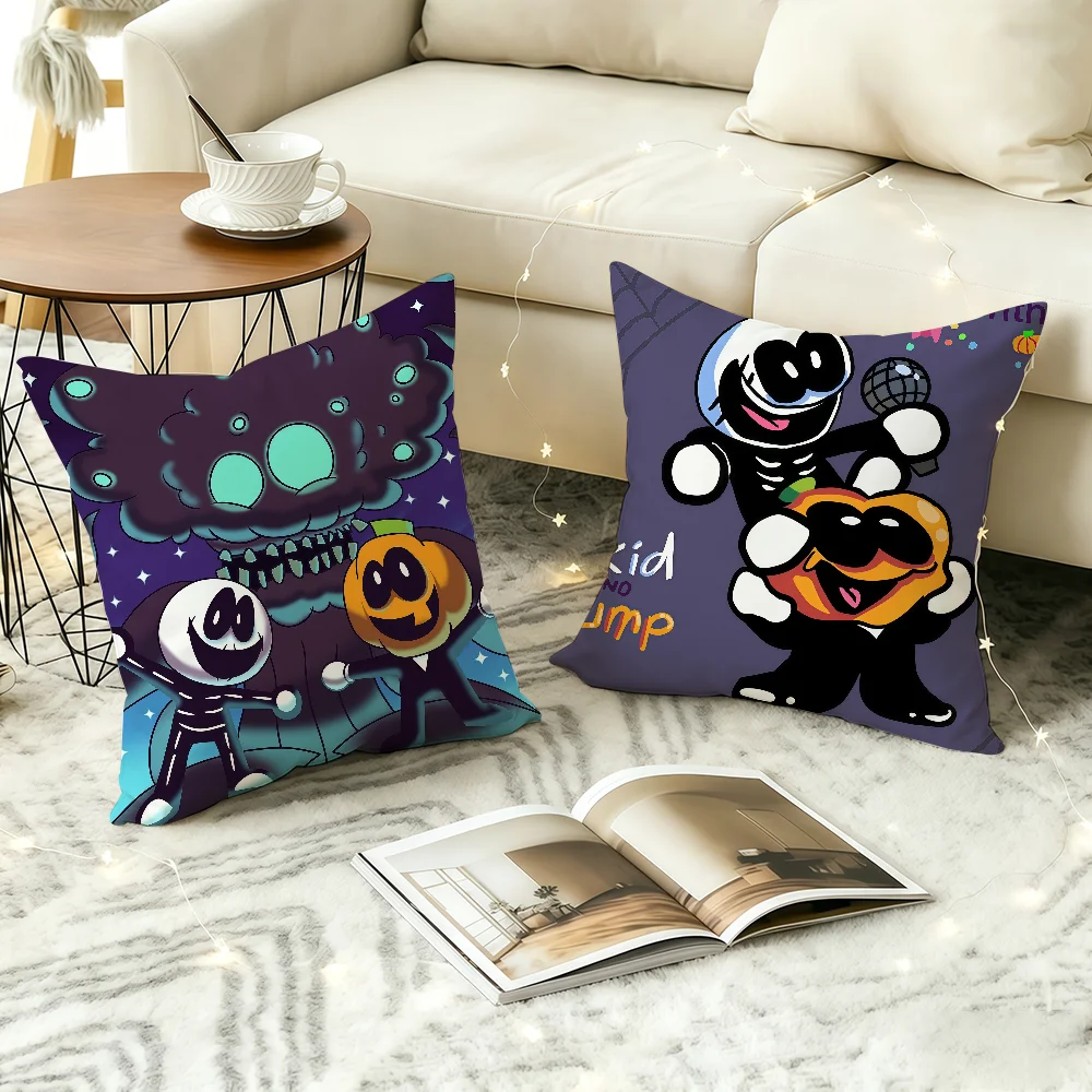 S-Spooky Month Skid Pump Halloween cushion cover Square Office Bedroom Headboard Sofa Living Room Backrest Cushions Sleeping
