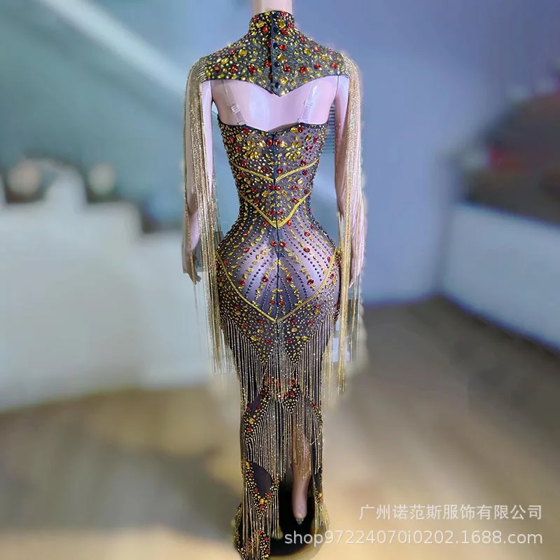 Sexy Perspectief Mode Tweedelige Set Rode Loper Catwalk Dansvoorstelling Bar Zingen Zangeres Prestatiekleding Cambered Musta Sierra Sierra Museum