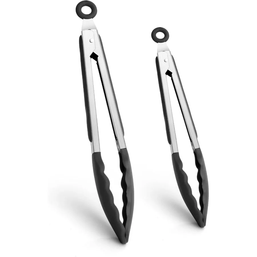 

en Щипцы 2 шт. Щипцы для приготовления пищи Черные силиконовые щипцы 7 дюймов 9 дюймов Блокирующие щипцы из нержавеющей стали с силиконовыми наконечниками Тепло