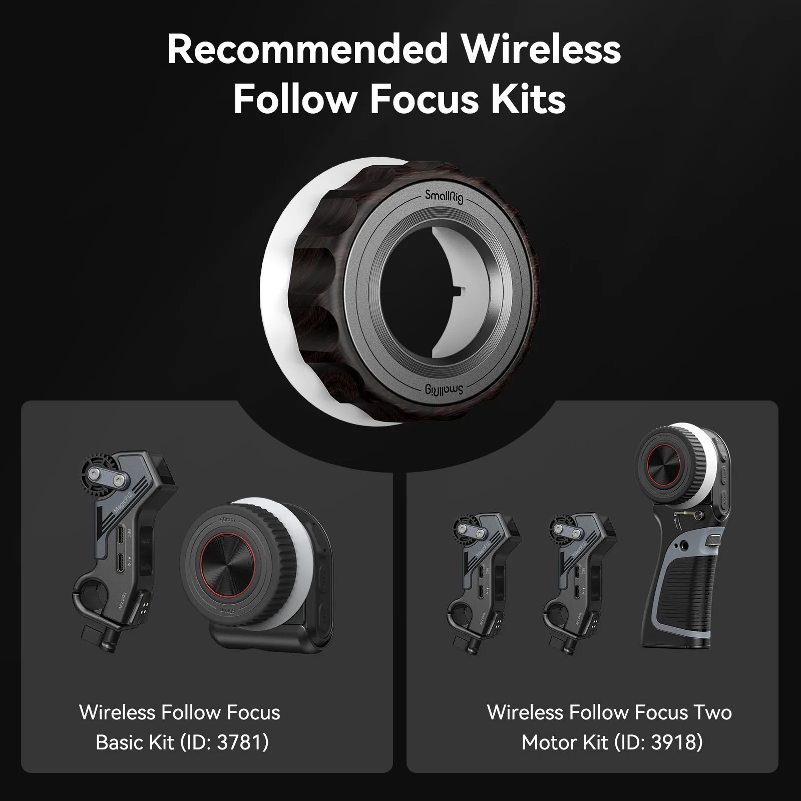 SmallRig Disk penanda roda tangan fokus ikuti (kayu), eboni terasa nyaman, untuk pengontrol roda tangan nirkabel-4091