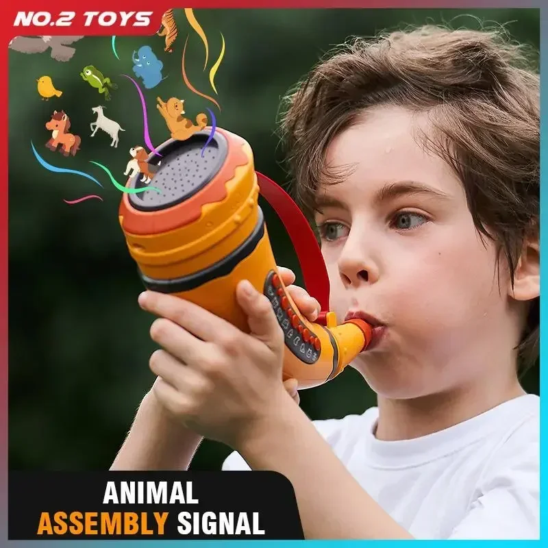

Whistles Horn Toys Simulation Animal Sounds Calls 30 Sound Effects Kids Horn Toys Whistles Competition Game with 5 Levels Lights
