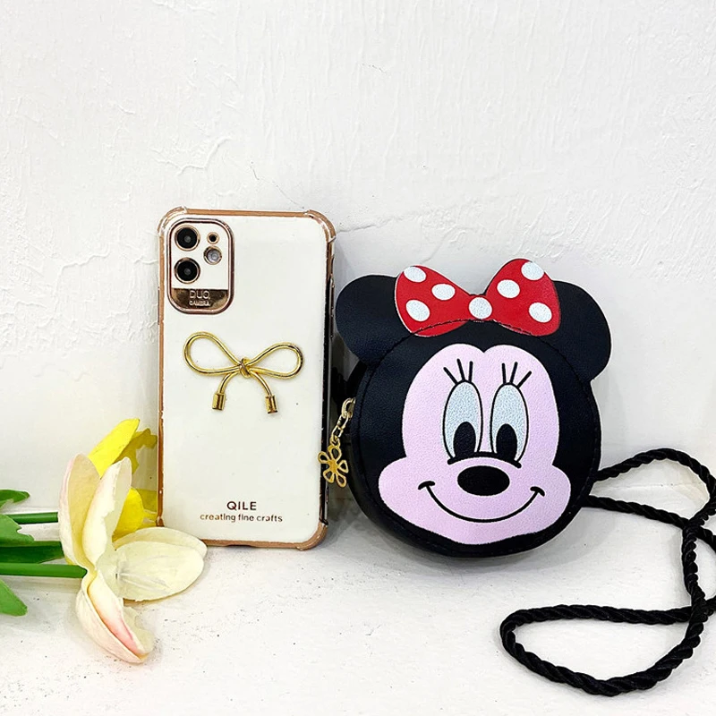 Disney Cartoon Anime Mickey Mouse Shoulder Bags Cute Fashion Women\'s Handbags Minnie Mouse PU Messenger Bag Girls Gifts