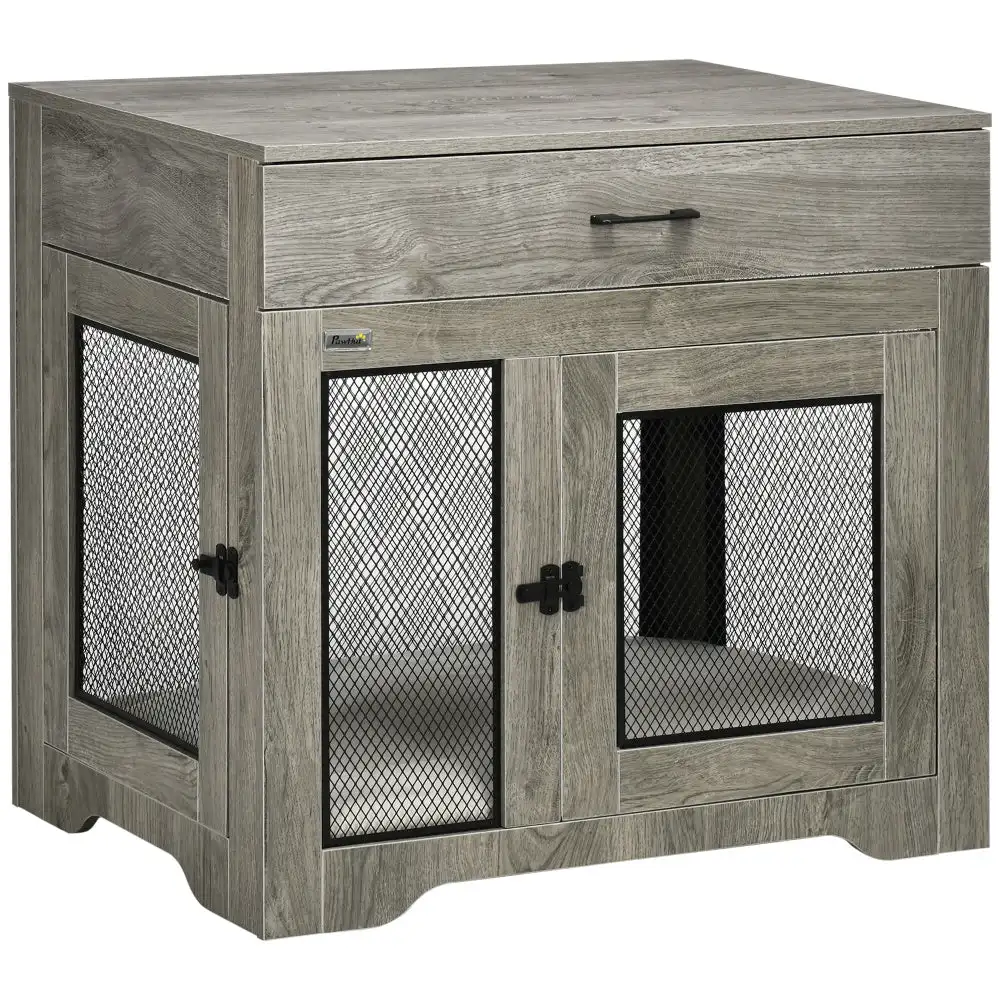 

PawHut Dog Crate Furniture with Soft Water-Resistant Cushion, Dog Crate End Table with Drawer, Puppy Crate for Small Dogs Indoor