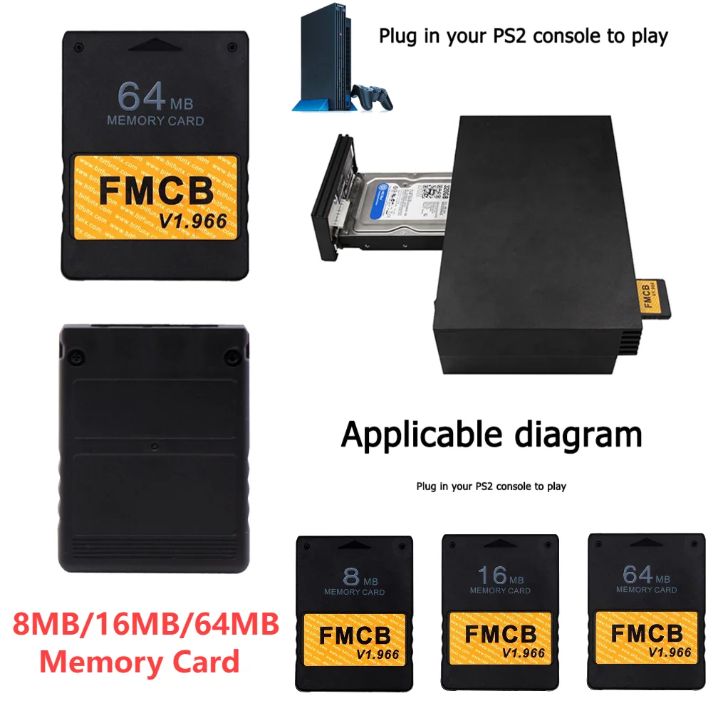 Free McBoot v1.966 Memory Card for Sony PS2 FMCB Game Saver 