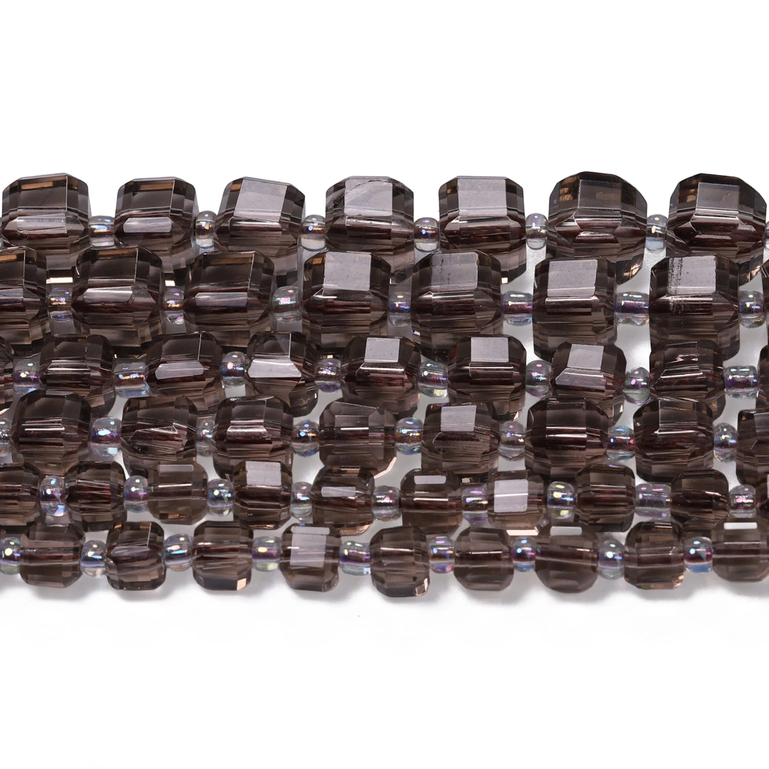5.5-10mm A+ Faceted Cube Natural Stone Smoky Quartz Beads Square Spacer Beads for Jewelry Making DIY Charms Bracelets Accessory