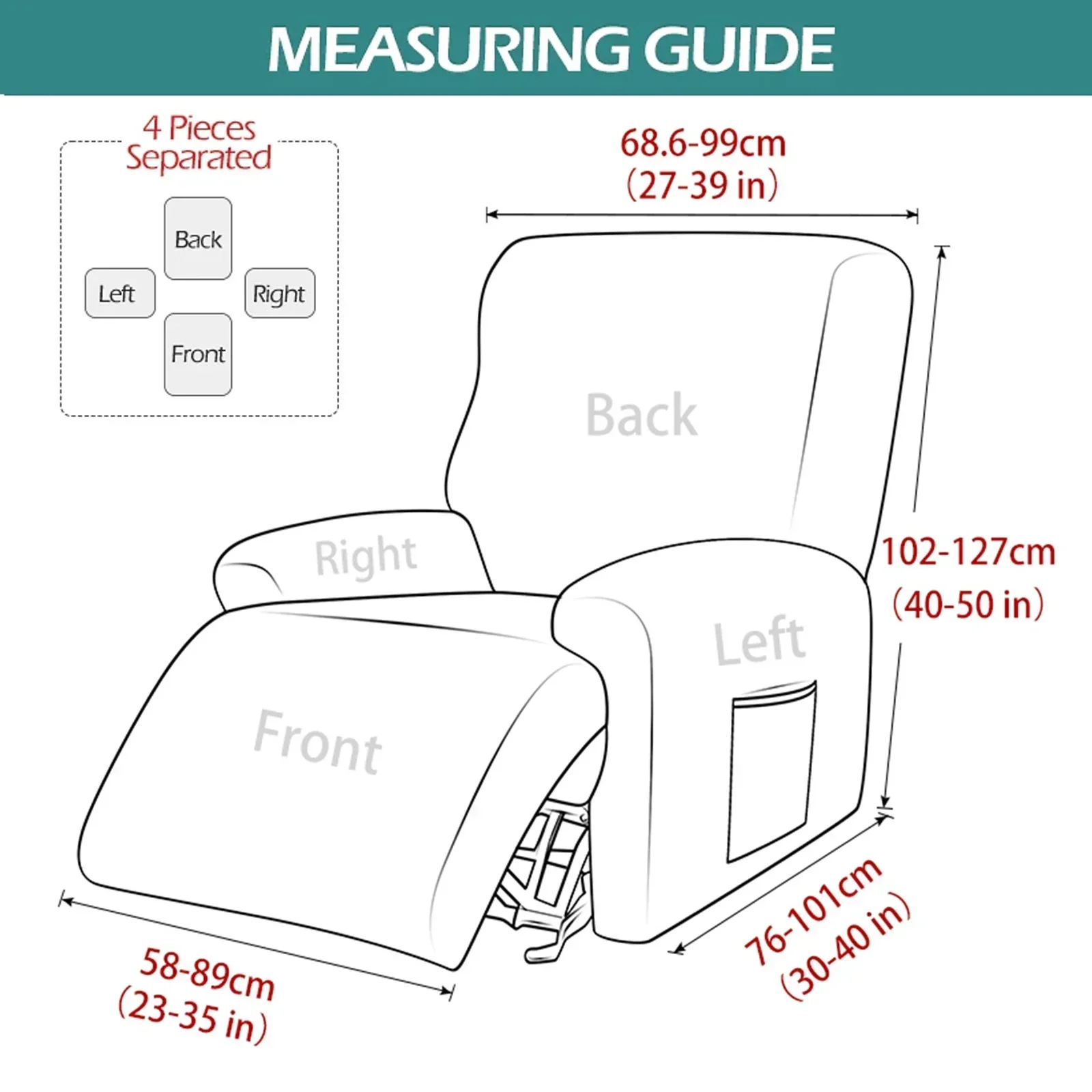 Waterproof Recliner Sofa Cover Non-slip Sofa Cover for Living Room Single Sofa Chair Couch Cover Armchair Covers Home