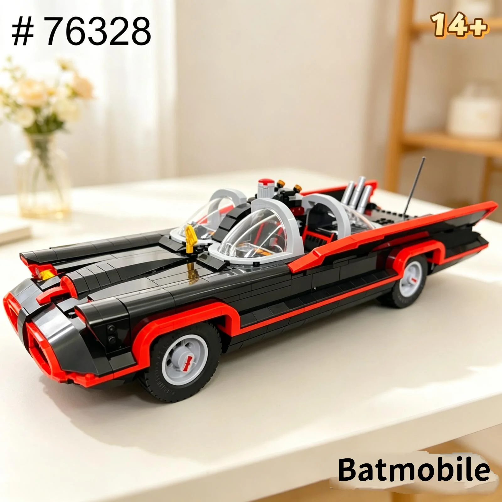 

2026 New 1822pcs Classic TV Heroes Series Super Bat 76328 Batmobile Supercar Model Building Block Toy Ornament Birthday Gifts