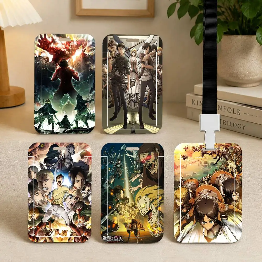 A-attack-S On T-titan-S Card Holder Cardcase Bus Subway Work Permit Student Lanyard Neck Straps Badge Holder Door Card