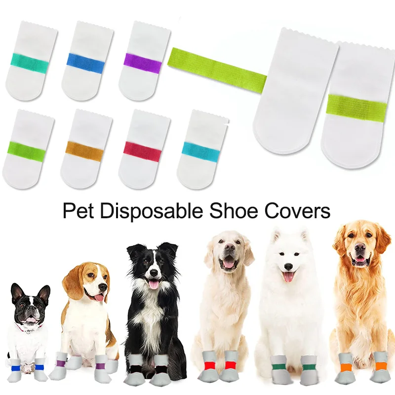 Cats Dog Foot Shoes Waterproof Breathable Disposable Pet Shoe Covers Protective Anti-dirty Adjustable Outdoor Walking Rain Shoes