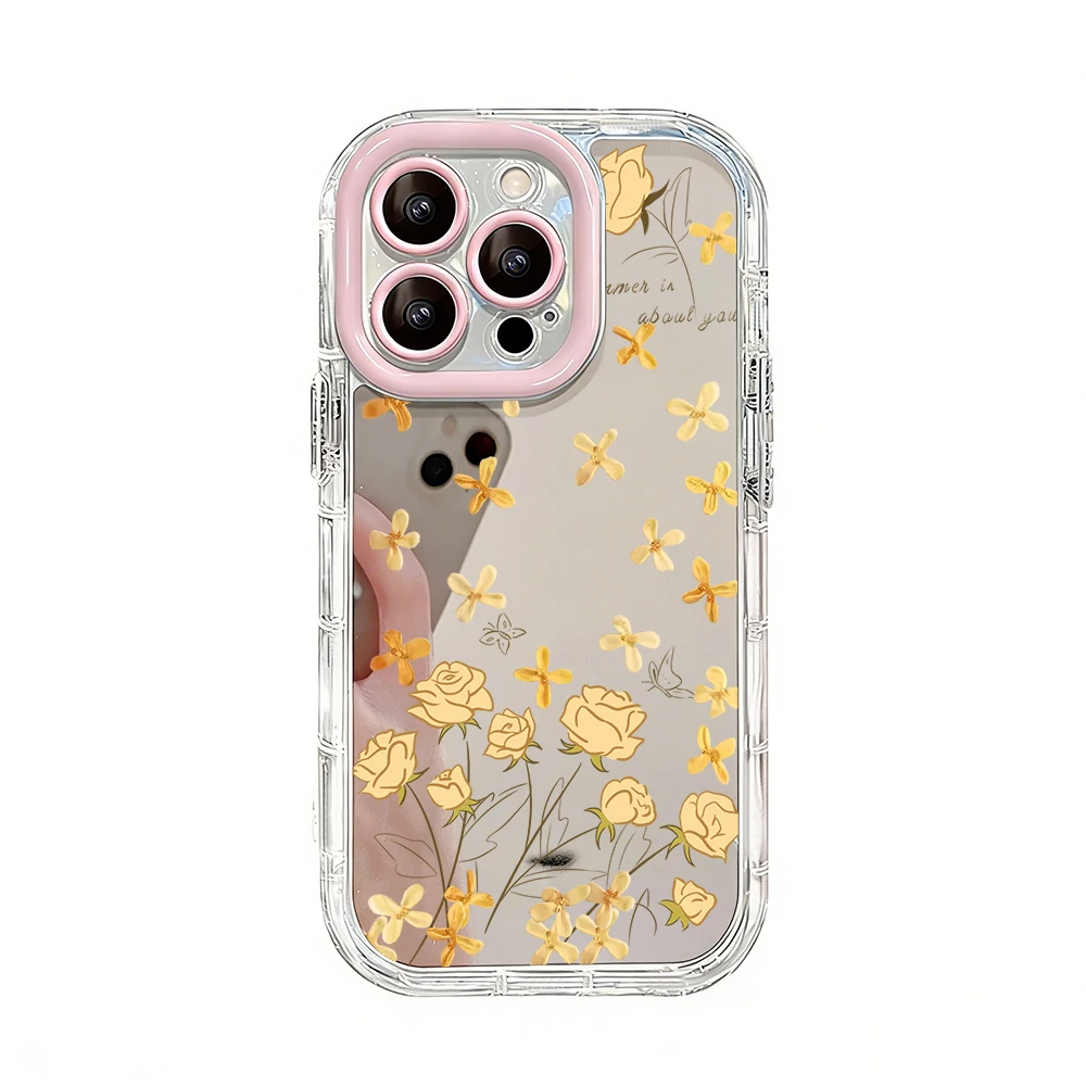 Ölgemälde Rosa Blumen Luftkissen Spiegel Handyhülle für iPhone 17 15 14 16 Pro Max 13 12 11 Pro X XR XS 7 8 Plus 17Air Cover – Detail 17