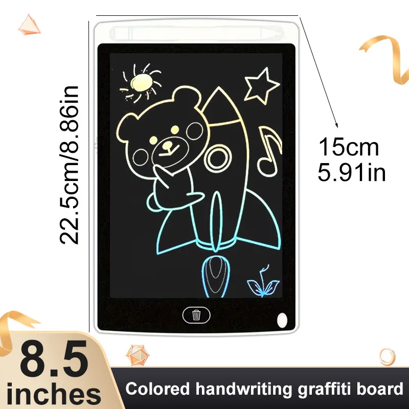 Rozważny prezent: 8,5-calowy nowy tablet do pisania LCD – tablica do rysowania dla dzieci, zabawka edukacyjna Montessori, magiczna tablica dla uczniów, prezent świąteczny.
