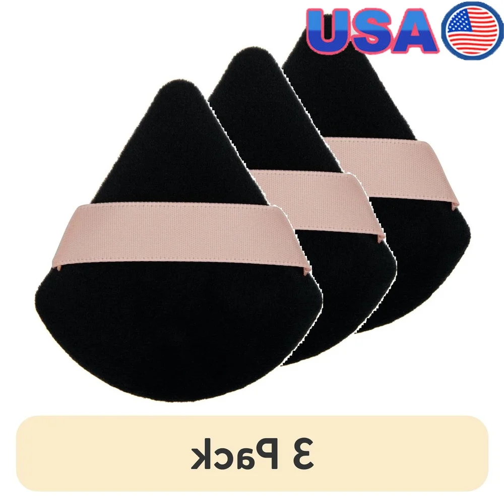 3er-Pack Präzisions-Make-up-Puffs, dreieckige Mikrofaser, weich, wiederverwendbar, loser Puder, gepresster Puder, Foundation, Concealer-Cremes