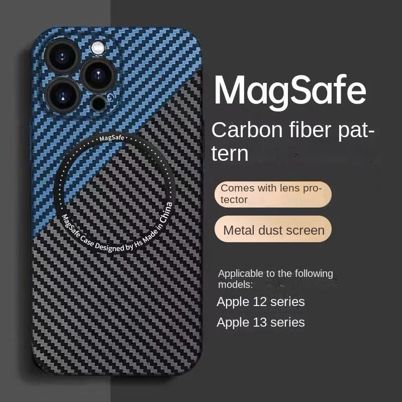 Carbon Fiber Magnetic Macsafe Case for Magsafe IPhone 15 11 12 13 Pro Max 15 14 Plus 13Pro IPhone15 IPhone14 Mac Safe Cover